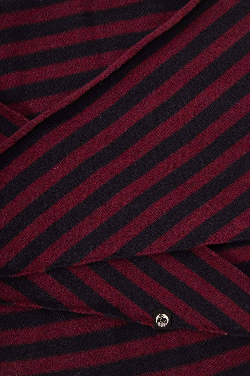 Danish Merino Scarf - Navy/Dk Bdx