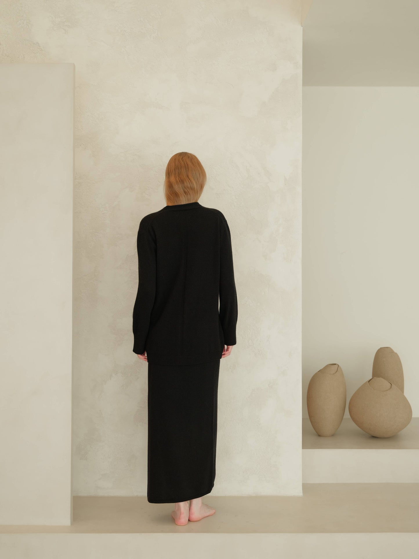 Cashmere blend V-neck maxi cardigan