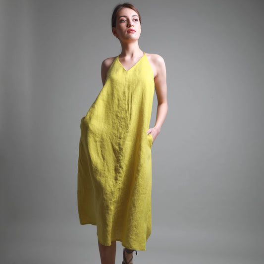 SIERRA Linen Halter Dress