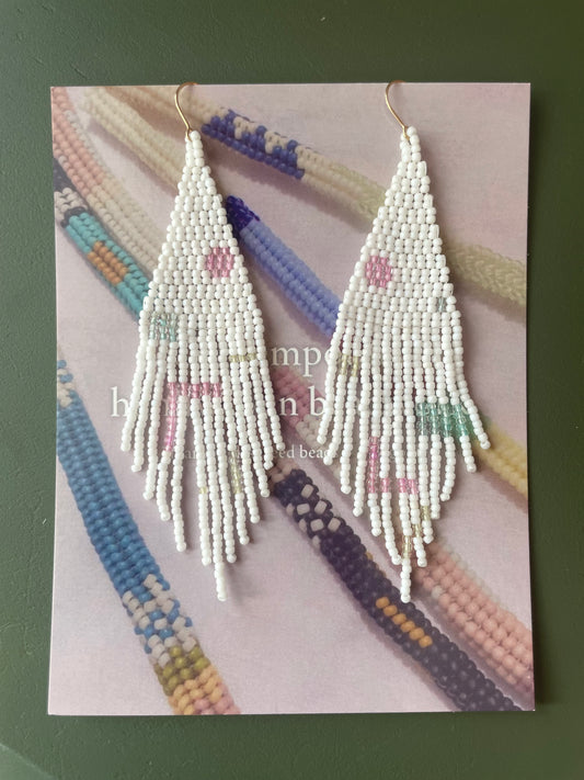 Miiken white beaded earrings