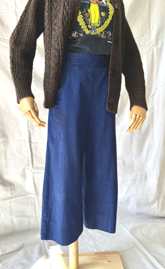 Liesel Pant in Navy Cotton Twill