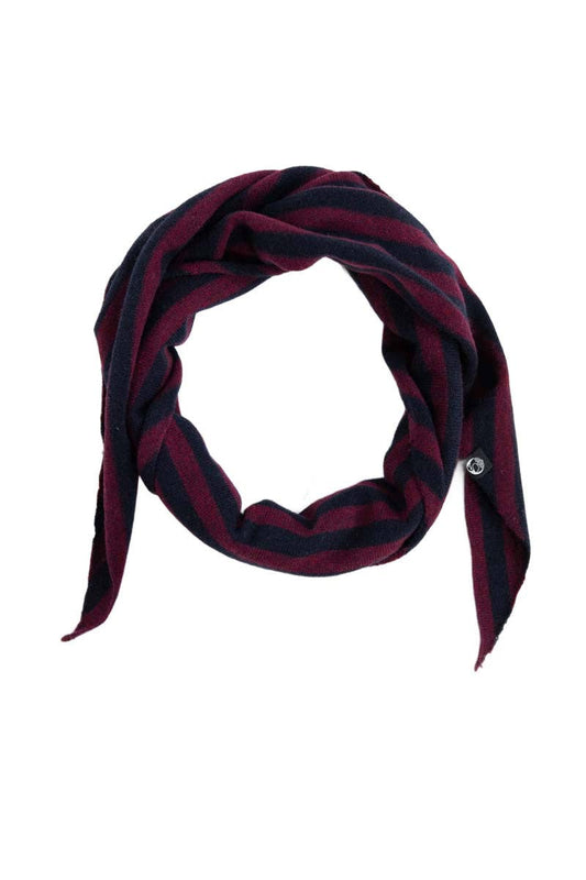 Danish Merino Scarf - Navy/Dk Bdx